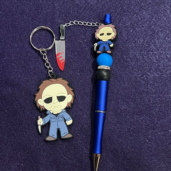 Michael Myers Bead Pen and Keychain - Picture 2 of 5